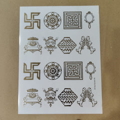 All god symbol embossed sticker sheet A4 (geb-033)