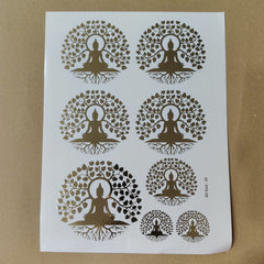 Kalpvruksh mahavir god Symbol embossed sticker sheet A4 (3.5" around)(geb-035)