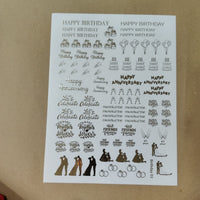 Birthday and anniversary wish embossed sticker sheet A4 geb -(001)