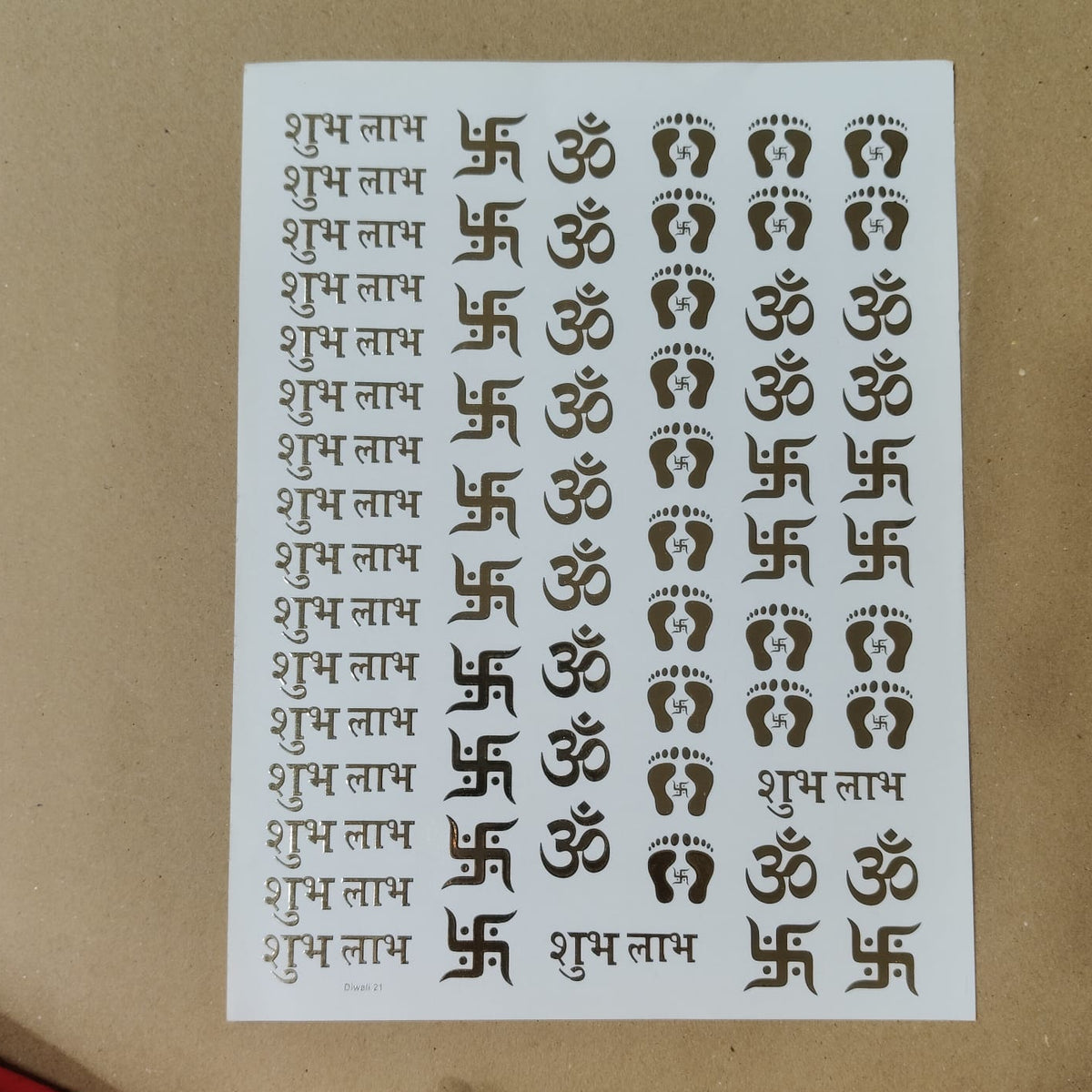 Shubh labh embossed sticker sheet (geb-026)