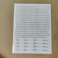 Alphabet metal insert  sticker sheet A4 (geb -011)