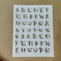 Alphabet big embossed sticker sheet A4 (geb-007)