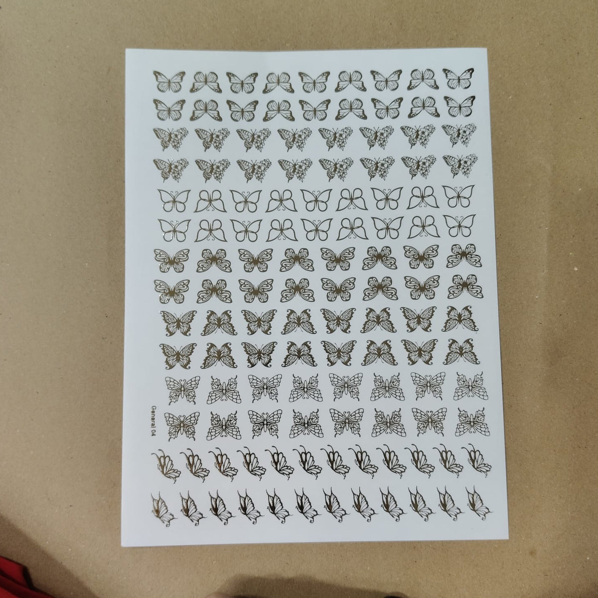 Butterfly embossed sticker sheet A4 ( geb -012)