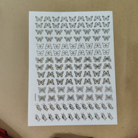 Butterfly embossed sticker sheet A4 ( geb -012)