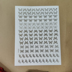 Butterfly embossed sticker sheet A4 ( geb -012)