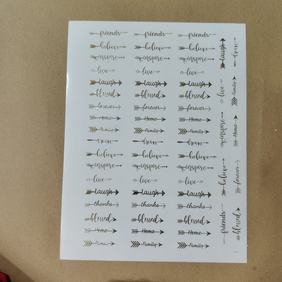 Book mark wishes embossed sticker sheet A4 geb -(013)