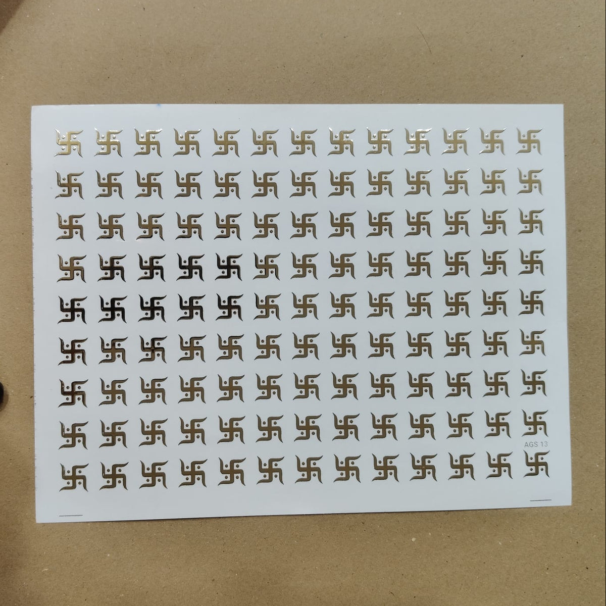 Swastik symbol embossed sticker sheet A4 (geb-037)