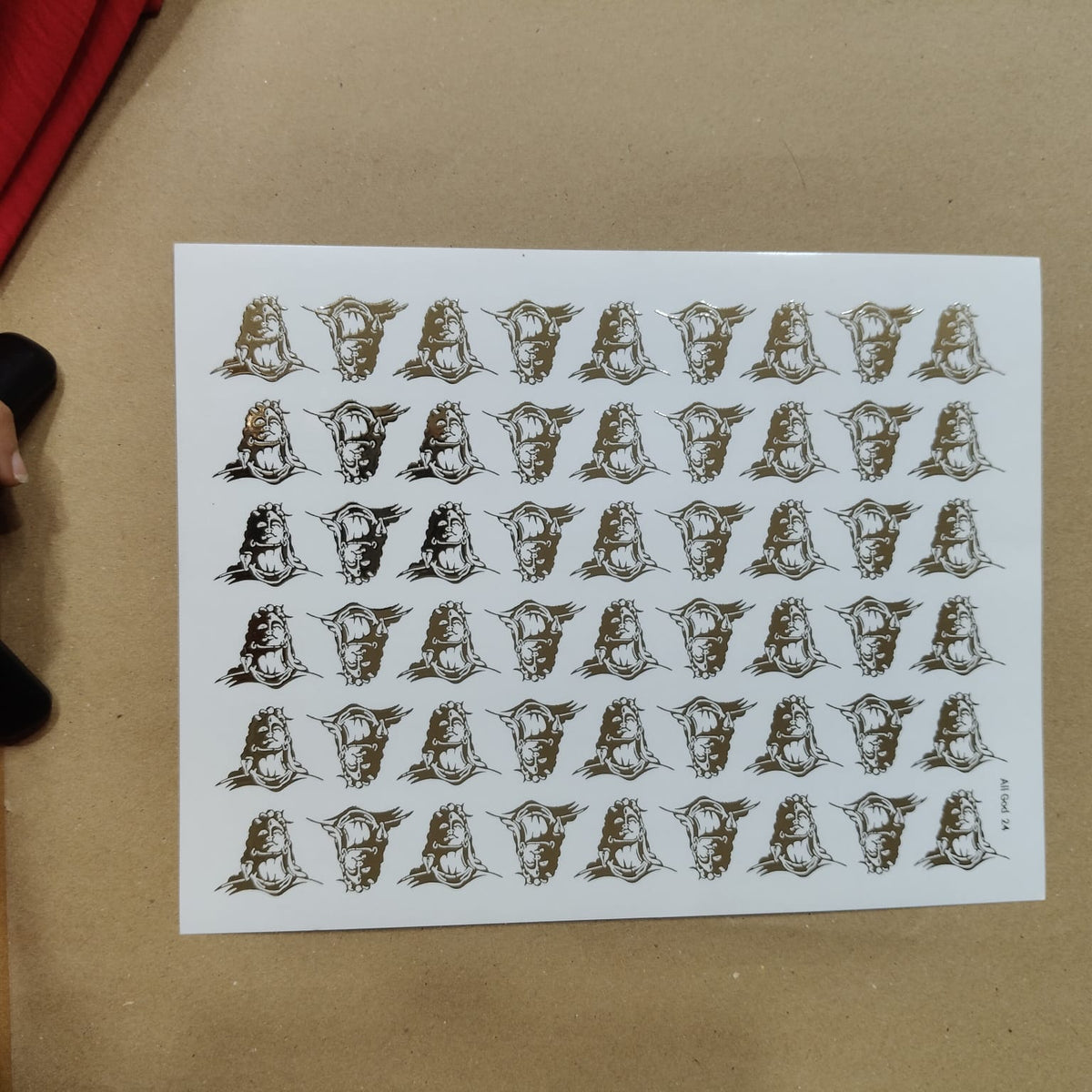 Shivji symbol (1") embossed sticker sheet A4 (geb -025)