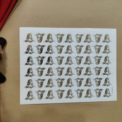 Shivji symbol (1") embossed sticker sheet A4 (geb -025)