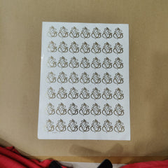 Ganpati  symbol(1.5 ") embossed sticker sheet A4 (geb-014)