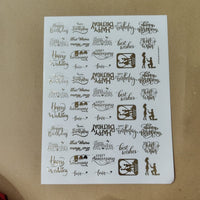Birthday and anniversary wish metal insert sticker sheet A4 (geb -010)