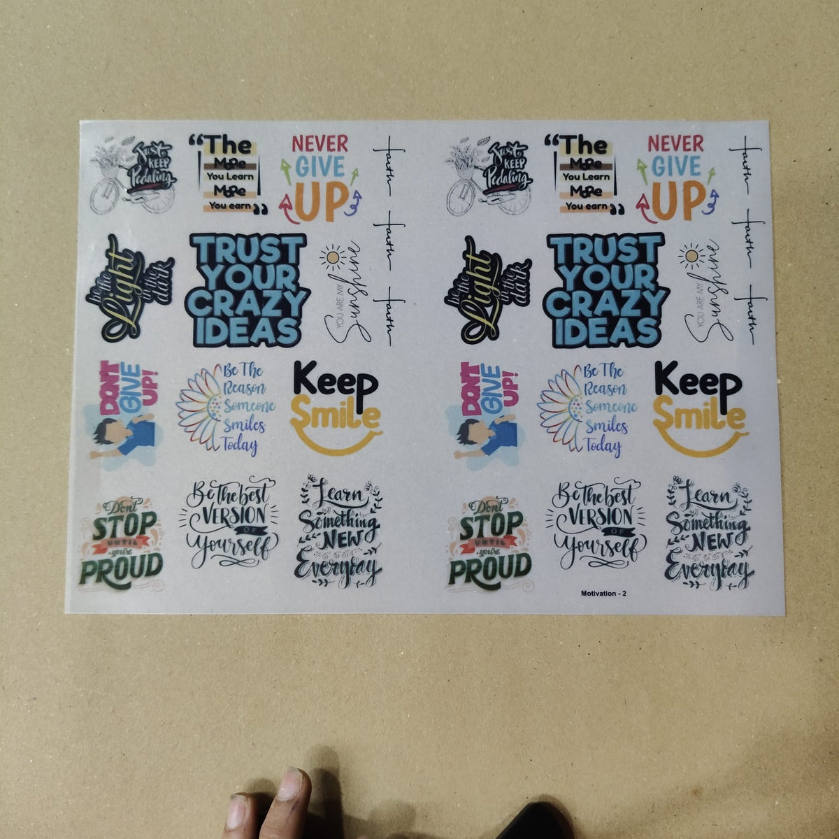 Mix quote insert sheet A4