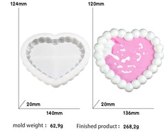 Heart Shape Bubble Tray mould for Terra Art / Concreate Mould