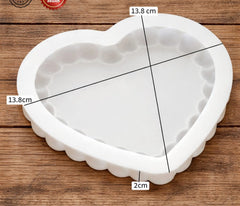 Heart Shape Bubble Tray mould for Terra Art / Concreate Mould