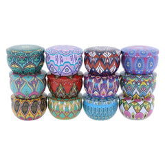 Random Printed mandala tins (set of 5)