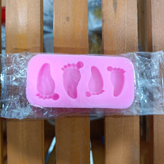4 Cavity Baby Feet candle Mould