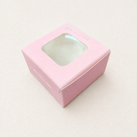 Pink Mini Square Window Box 3 x 3 x 2 inch | Small Cupcake, Chocolate, Soap & Return Gift Packaging Box