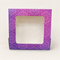 Purple Mandala Print Square Window Box 6 x 6 inch | Festive Sweet, Mithai, Dry Fruit, Cookie & Return Gift Packaging Box