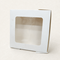 White Square Window Box 6 x 6 inch | Sweet, Mithai, Cookie, Brownie, Cupcake & Return Gift Packaging Box