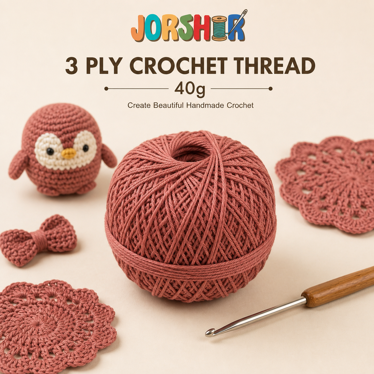 3 Ply Crochet Thread 40g ( Pink Colour )
