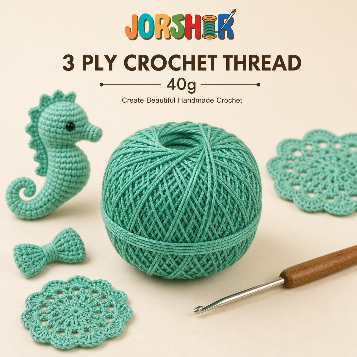 3 Ply Crochet Thread 40g ( Pastle Green Colour )