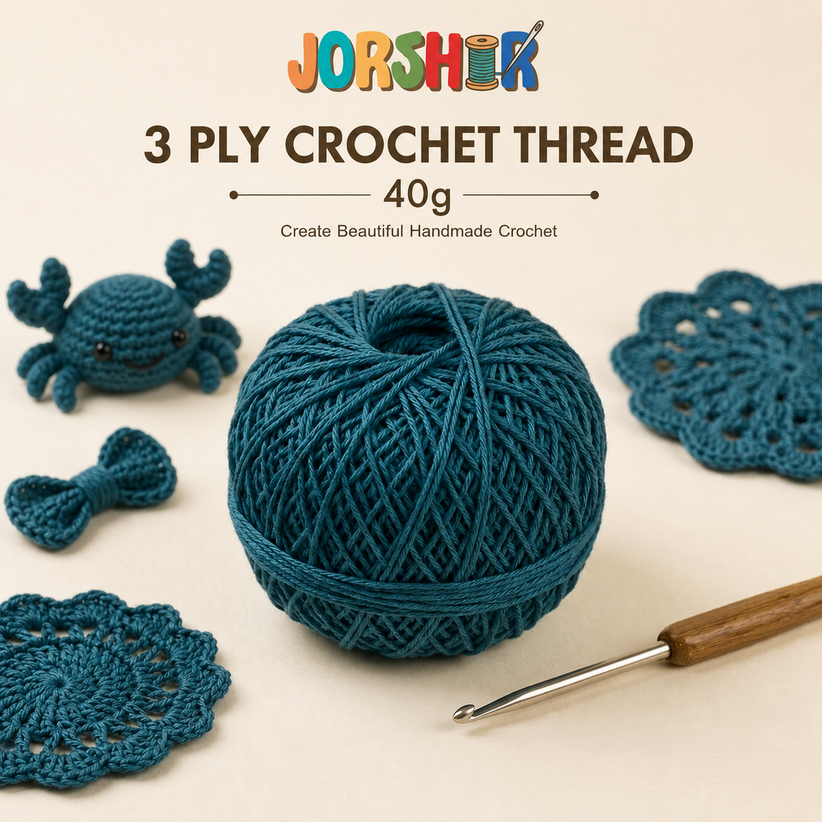 3 Ply Crochet Thread 40g ( Blue Colour )
