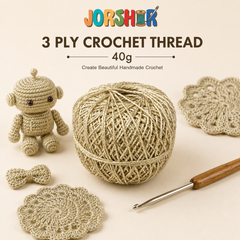 3 Ply Crochet Thread 40g ( Off White Glitter Colour )