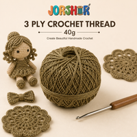 3 Ply Crochet Thread 40g ( Dark Beige Glitter Colour )