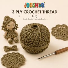 3 Ply Crochet Thread 40g ( Dark Beige Glitter Colour )
