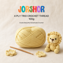 4 Ply Crochet Thread 100g ( Light Pastel Yellow Colour )