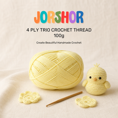 4 Ply Crochet Thread 100g ( Light Pastel Yellow Colour )