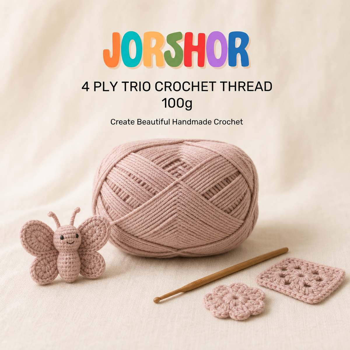 4 Ply Crochet Thread 100g ( Light Pink Colour )