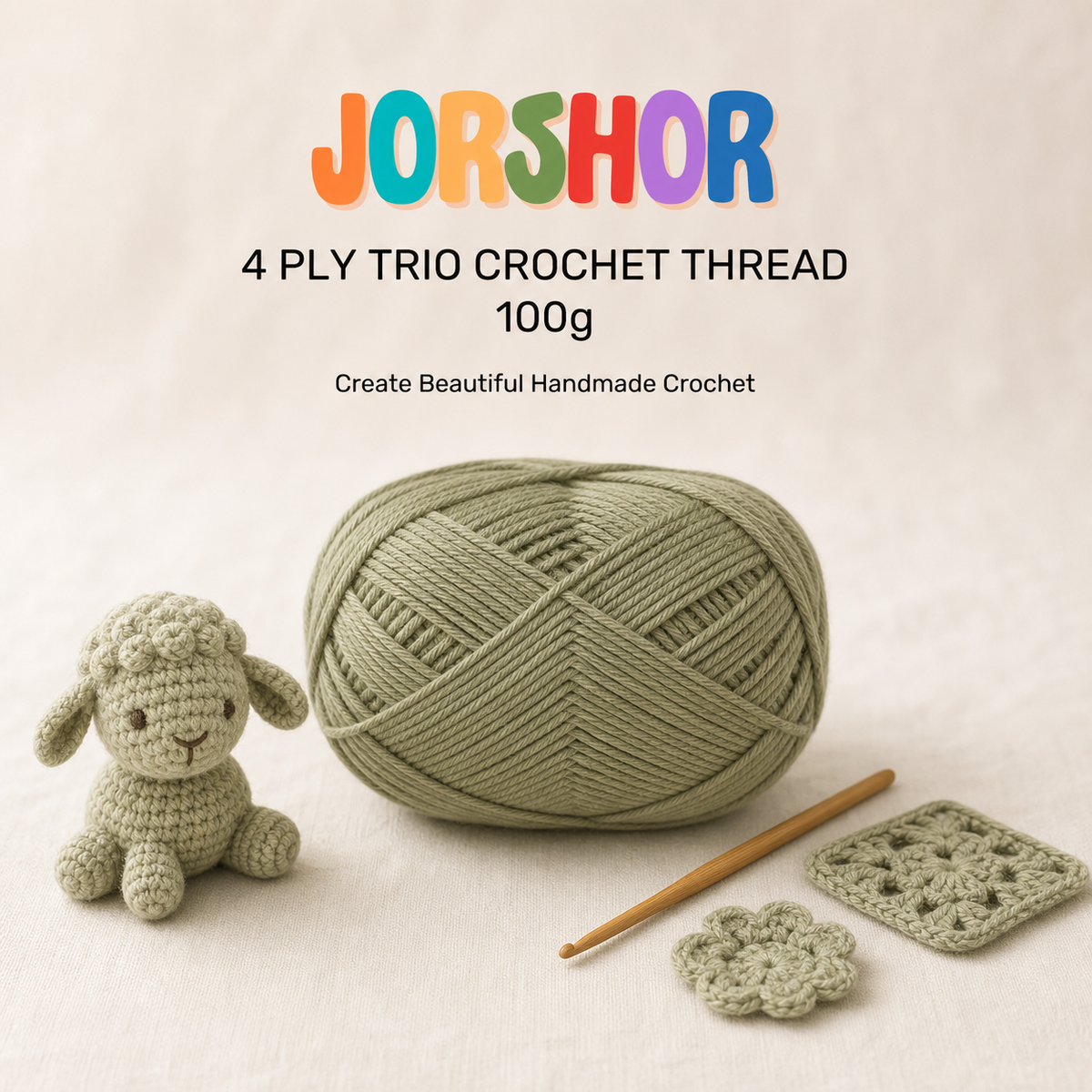 4 Ply Crochet Thread 100g ( Pastel Green Colour )
