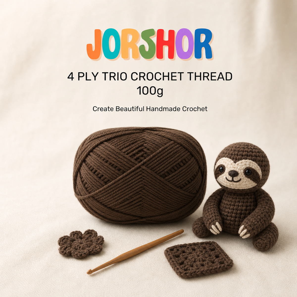 4 Ply Crochet Thread 100g ( Brown Colour )