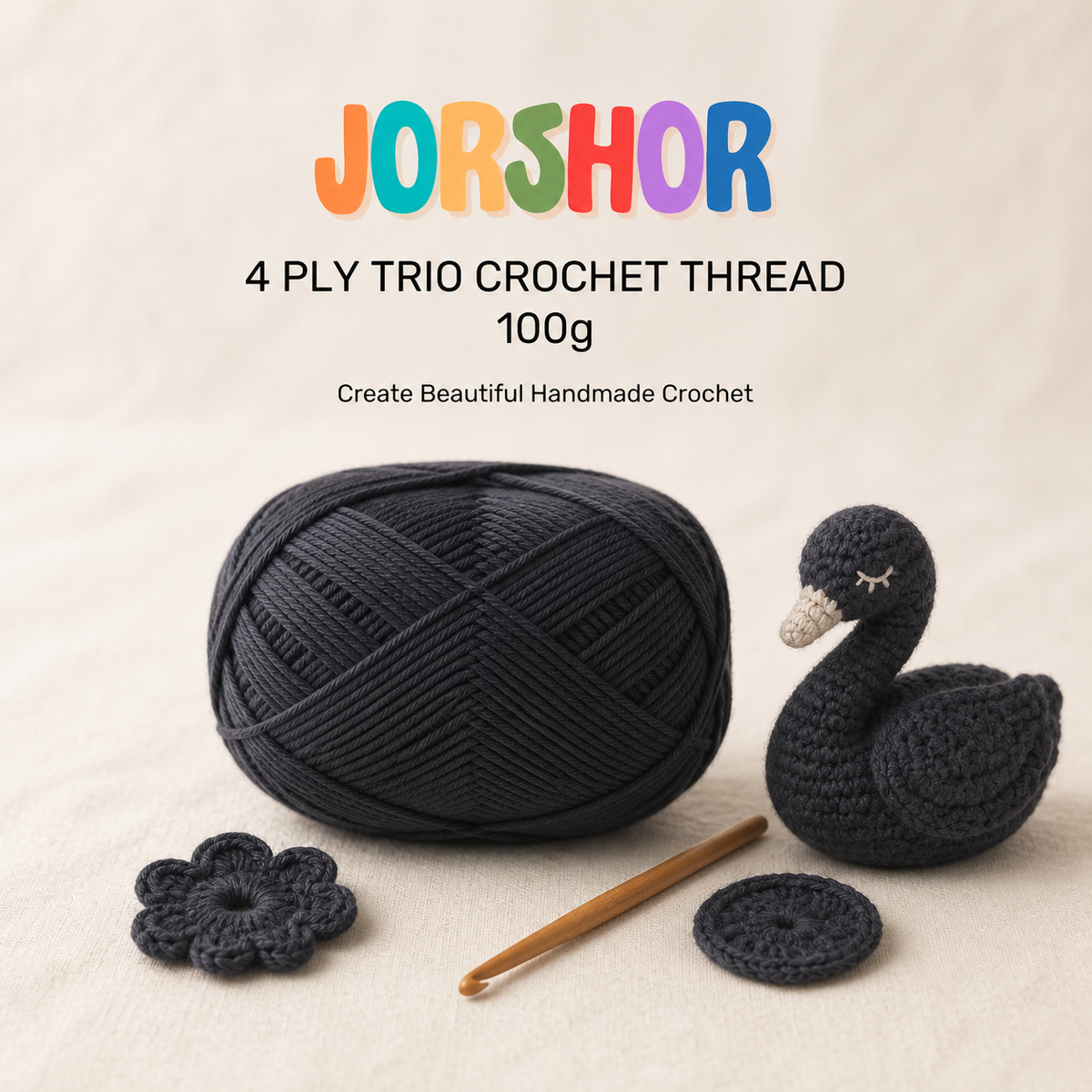 4 Ply Crochet Thread 100g ( Black Colour )