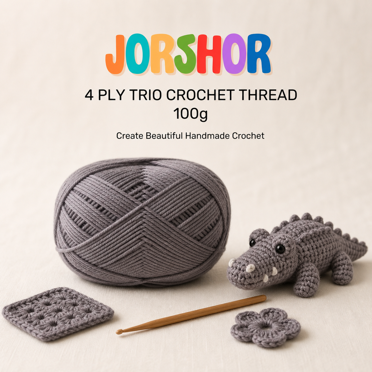 4 Ply Crochet Thread 100g ( Grey Colour )