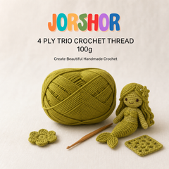 4 Ply Crochet Thread 100g ( Rust Lime Green Colour )