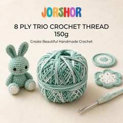 8 Ply Crochet Thread 150g ( Green and while Colour )