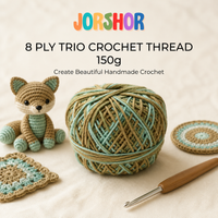 8 Ply Crochet Thread 150g ( Blue and Sand Yellow Colour )