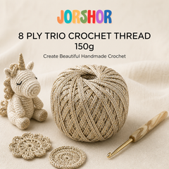 8 Ply Crochet Thread 150g ( Off-White Glitter Colour )