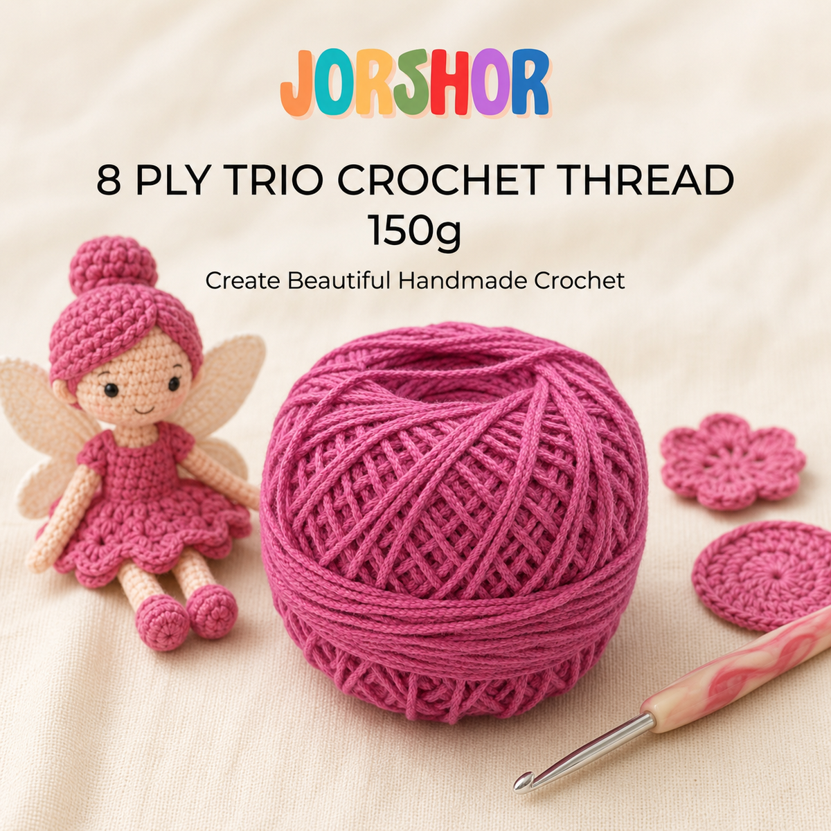 8 Ply Crochet Thread 150g ( PINK Colour )