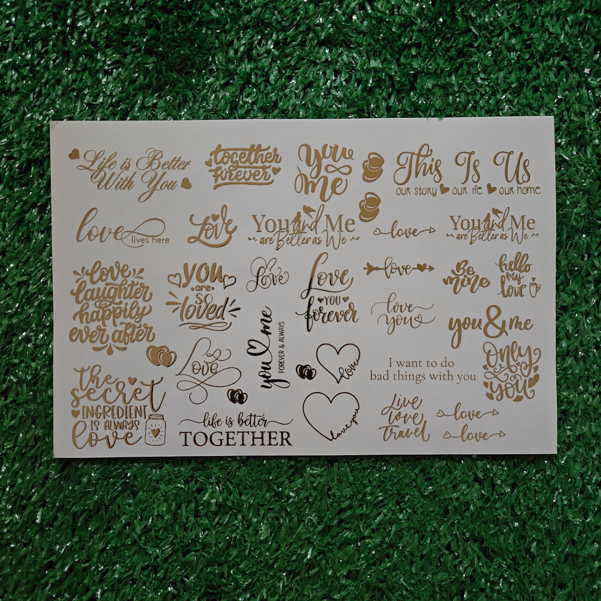 LOVE QUOTES A5 EMBOSS STICKER SHEET
