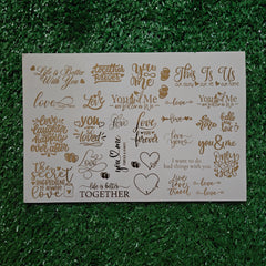 LOVE QUOTES A5 EMBOSS STICKER SHEET
