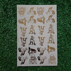 MIX GOD SYMBOL A5 EMBOSS STICKER SHEET