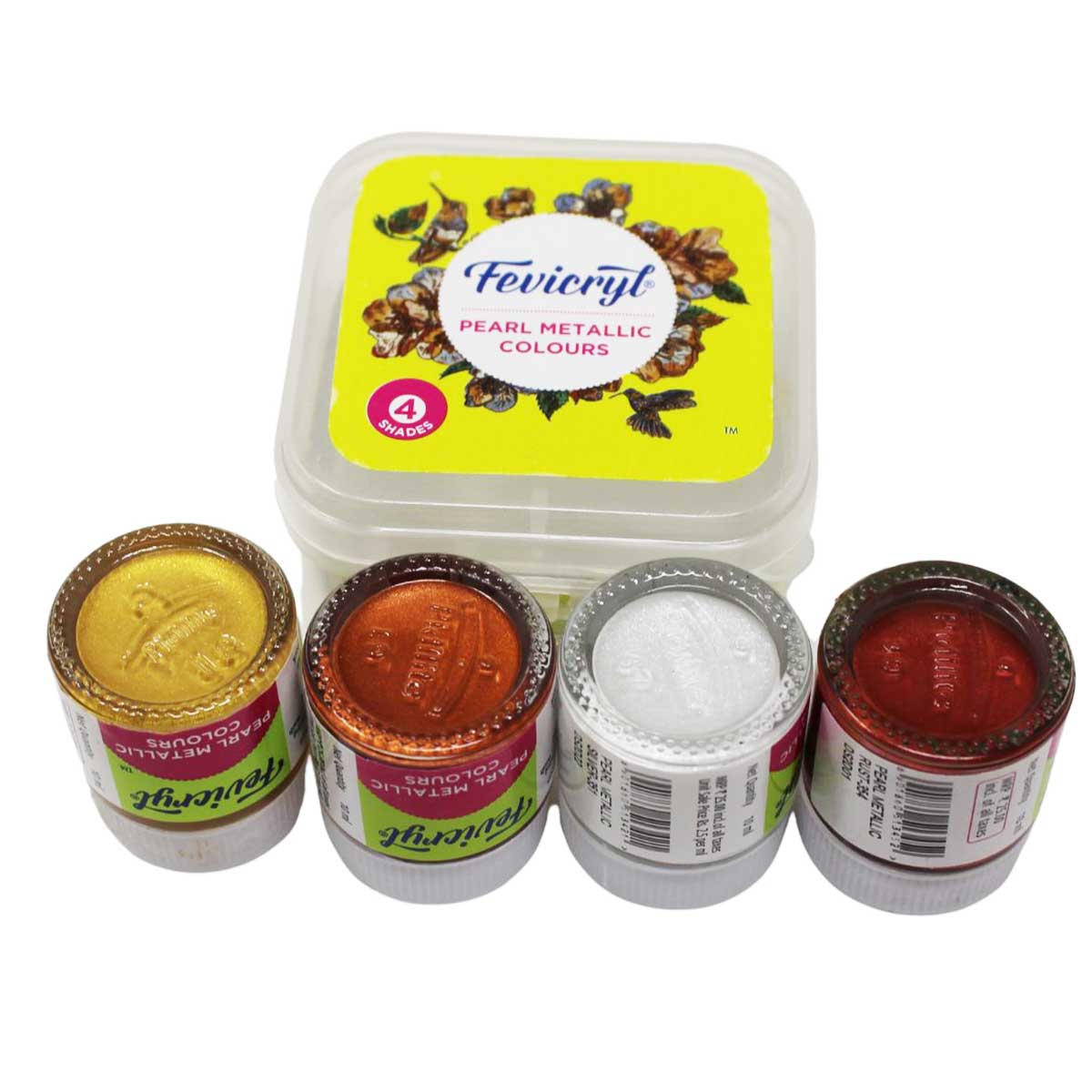 Fevicryl Acrylic Colors Pearl Metallic Kit, 40ml, 4 Shades