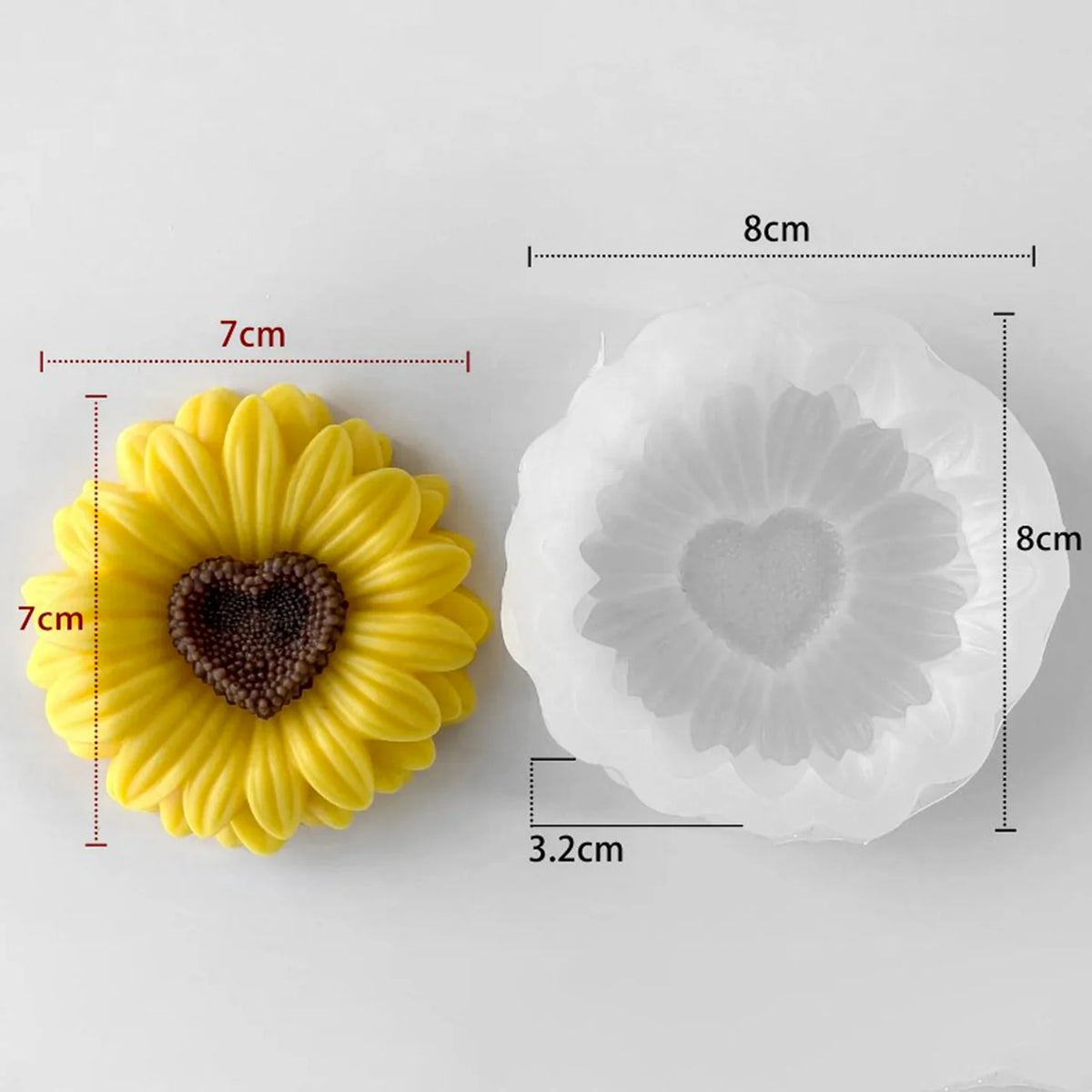 Sunflower Heart Candle Mould