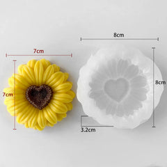 Sunflower Heart Candle Mould