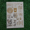 TEA AND STARBUCKS COFFEE A5 EMBOSS STICKER SHEET (ges-009)