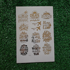 TRAVEL QUOTE 1 A5 EMBOSS STICKER SHEET