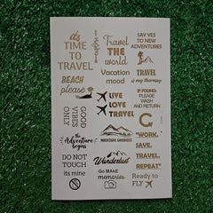 TRAVEL QUOTE A5 EMBOSS STICKER SHEET